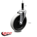 Service Caster 5 Inch Thermoplastic Rubber Wheel 3/5 Inch Expanding Stem Caster SCC SCC-EX05S510-TPRS-34